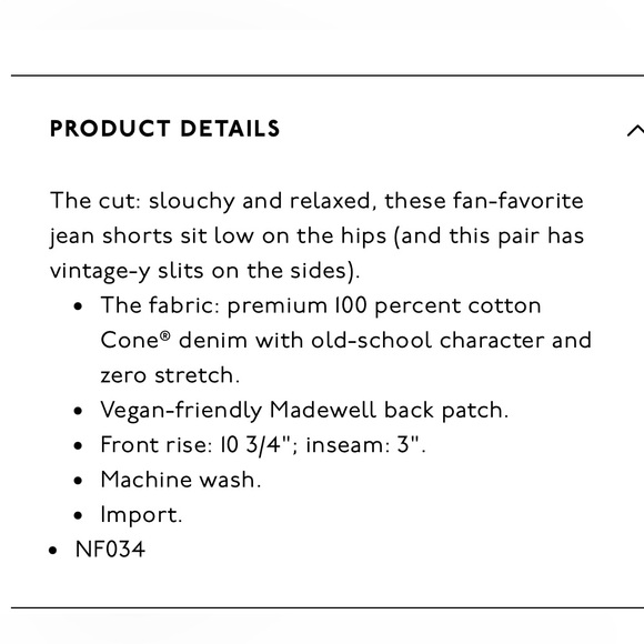 MADEWELL denim shorts with side slit - Picture 7 of 7